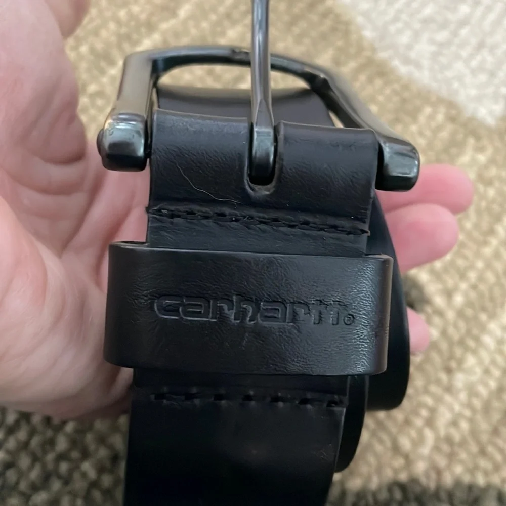CARHARTT Black Leather Belt‎